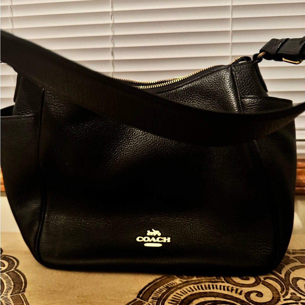 Pebble leather Coach hobo